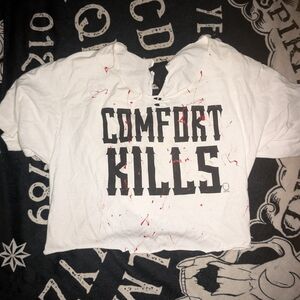 Comfort Kills White Graphic Tee